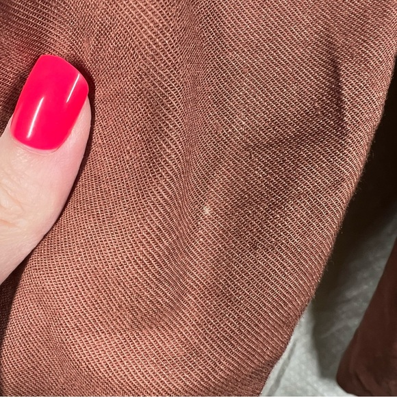 J. Jill NWT Brown Red Linen Stretch Crop Straight Pants - Picture 7 of 8